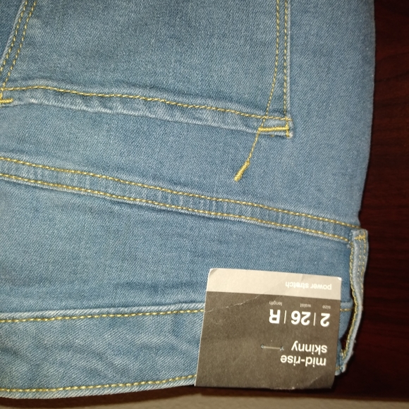 Mid-rise skinny jeans denim size 26 power stretch - Picture 4 of 7